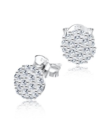 Bubble Shaped CZ Silver Ear Stud STS-2119